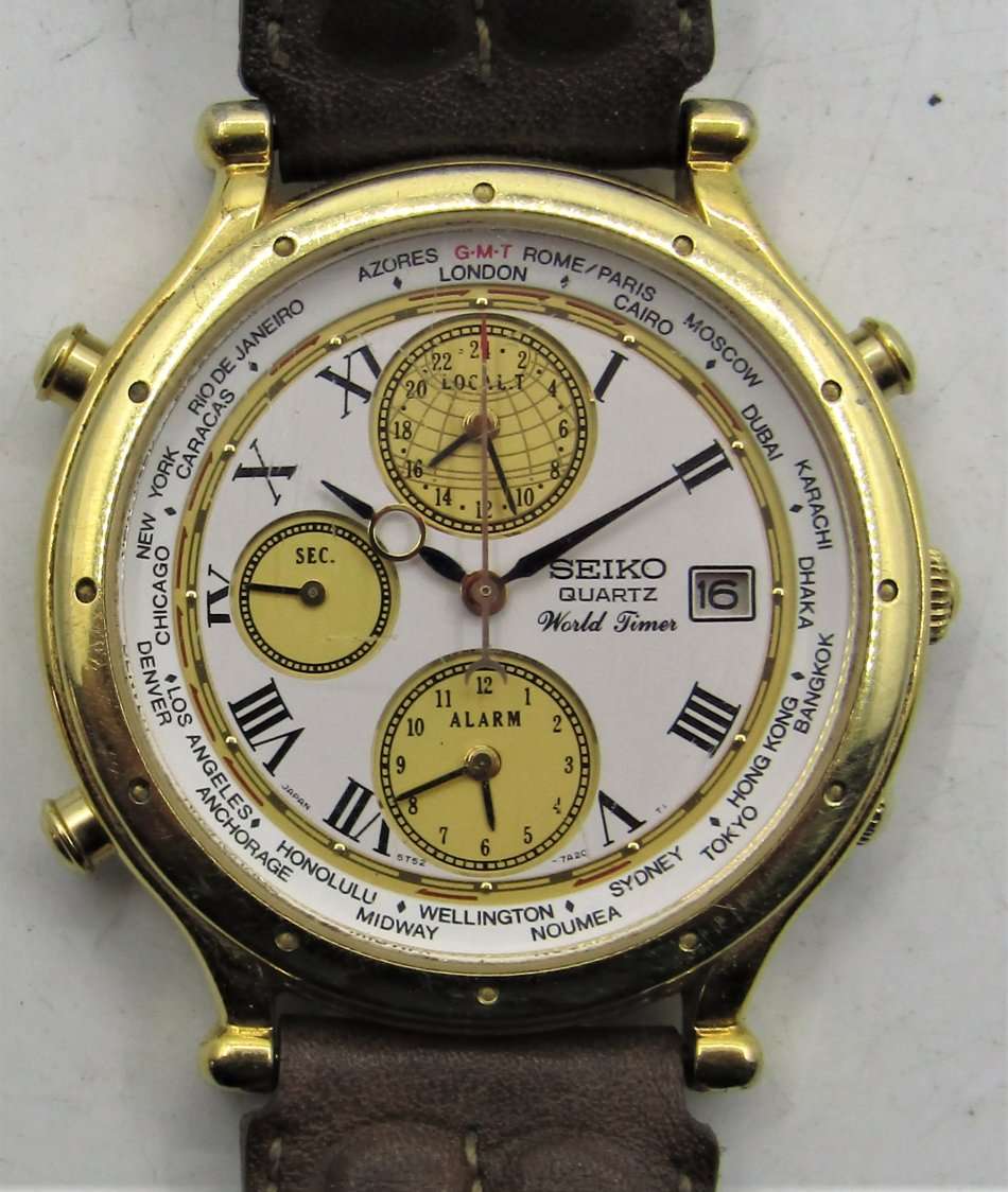 Seiko World Timer Alarm Ref:5T52-7A10