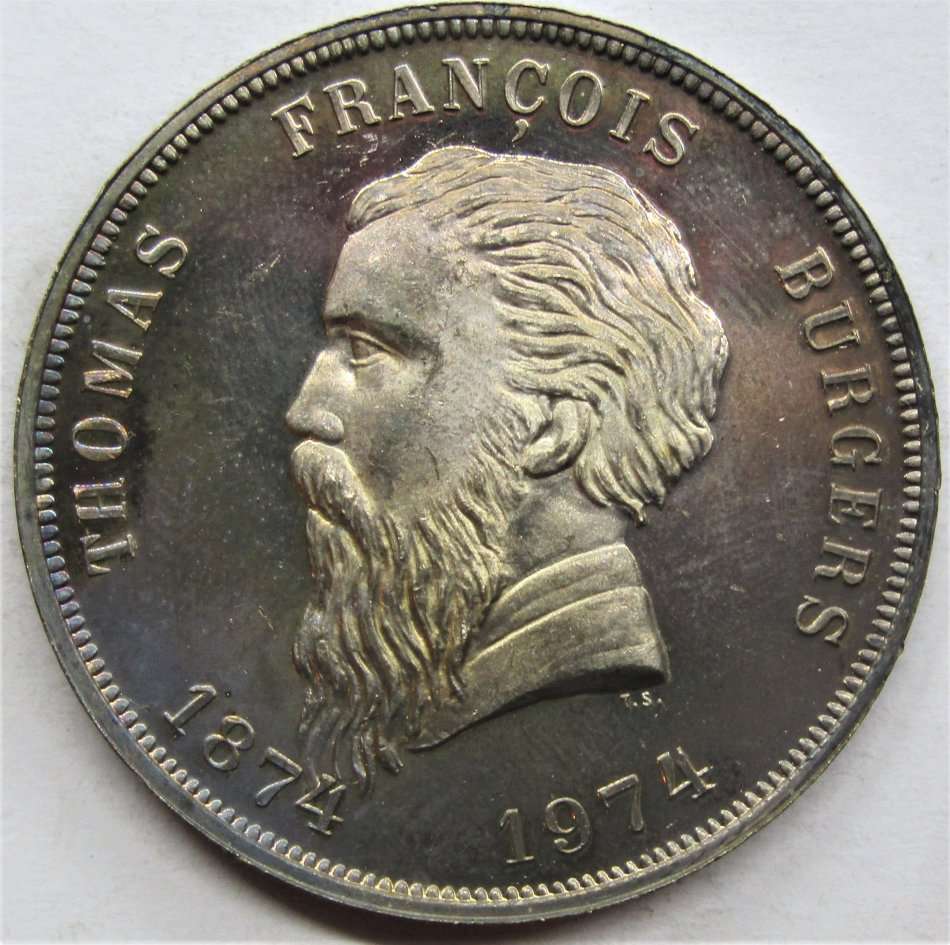 Thomas Francois Burgers Commemorative Proof Medallion 1874-1974