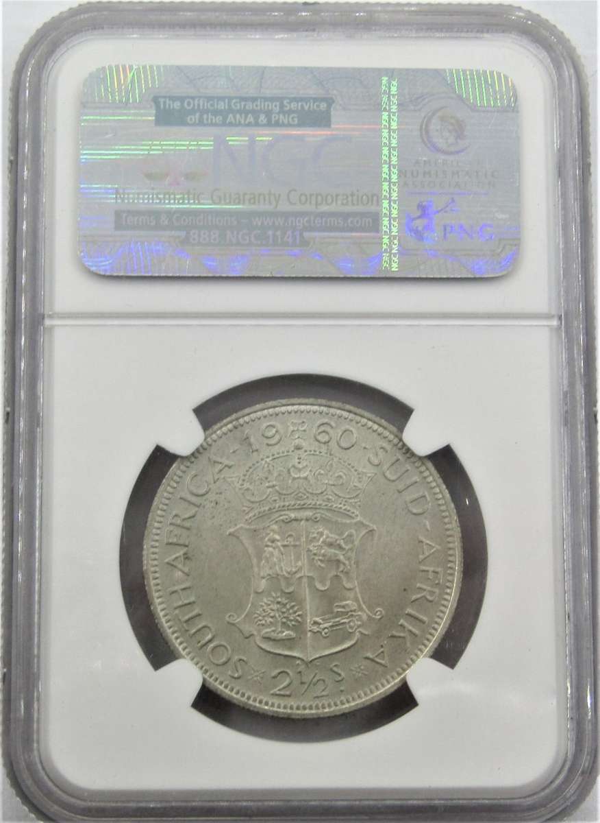 1960 Union of South Africa 2 1/2  Shillings NGC Graded MS63