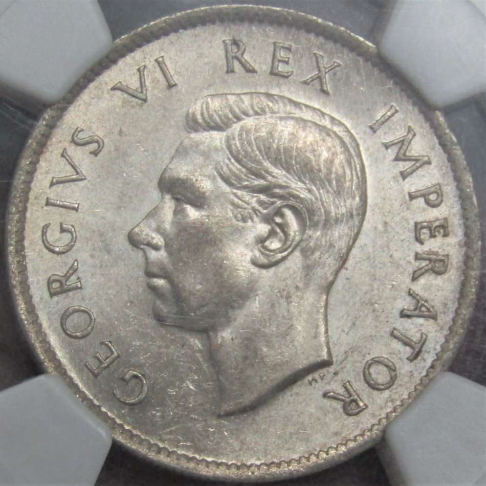 1943 Union of South Africa 2  Shillings NGC Graded AU58