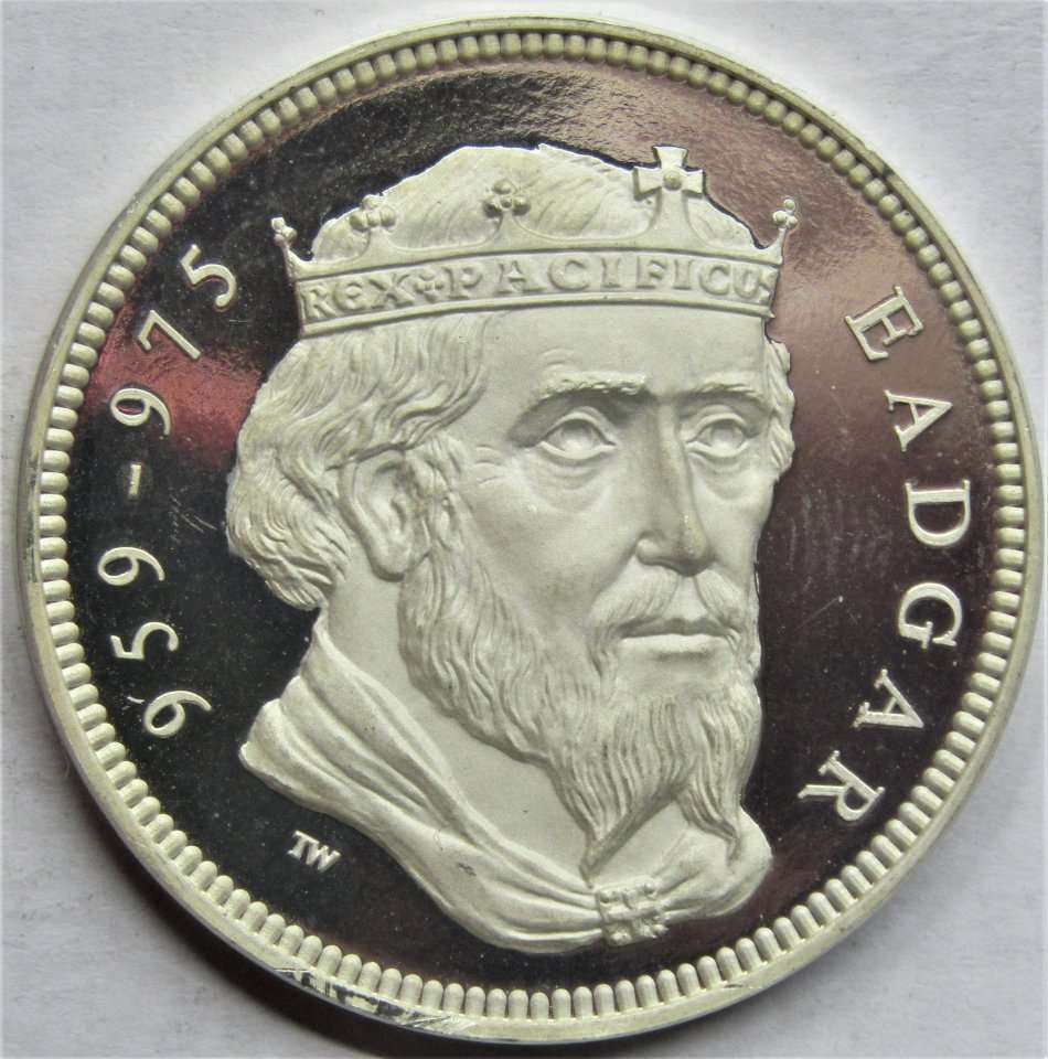 Beautiful Proof Cameo 999 Silver medallion "Edgar 959-975" 20g fine silver