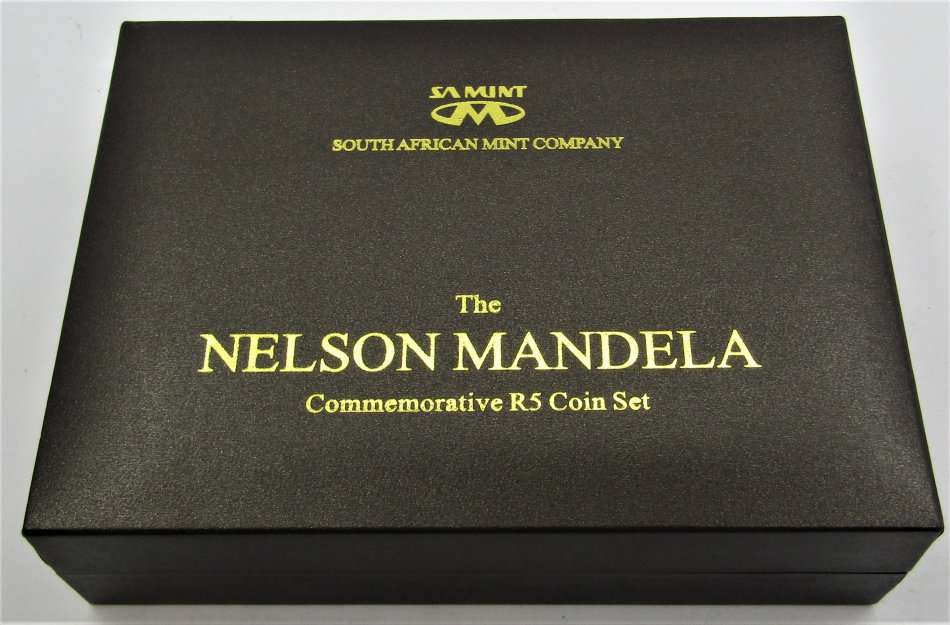 Nelson Mandela Commemorative R5 Prooflike and Lazer Frosted  Coin Set