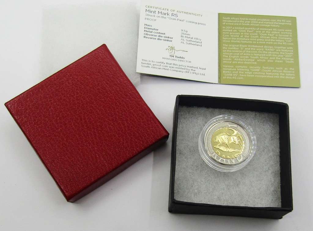 2017 `Oom Paul` Proof R5 in original Box with COA