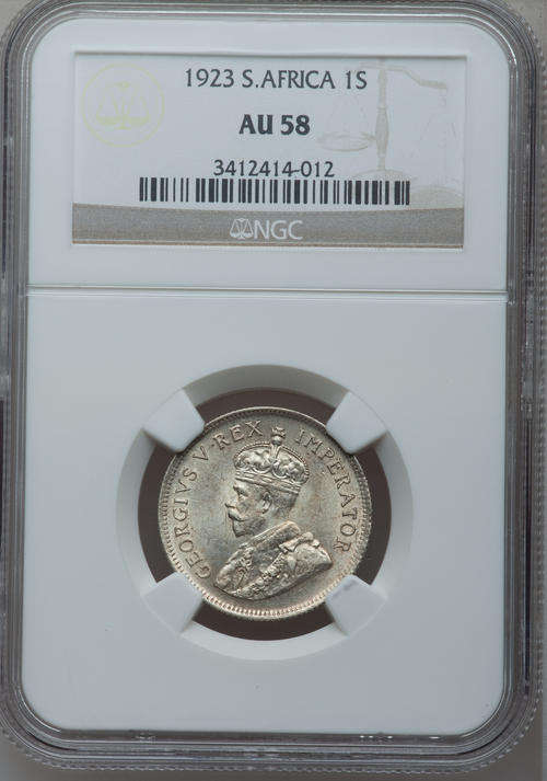 1923 Shilling NGC GRADED AU58!!! A brilliant coin
