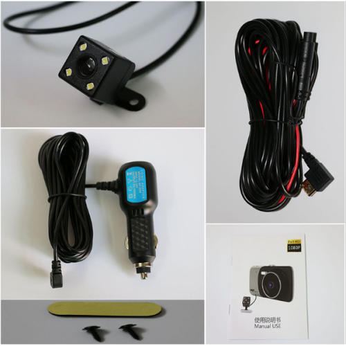 4" 1080P HD Car DVR Dual Lens Dash Camera