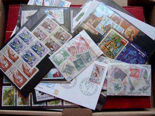 BOX - Lot of Stamps, include a Album with Liechtenstein collection & World & more