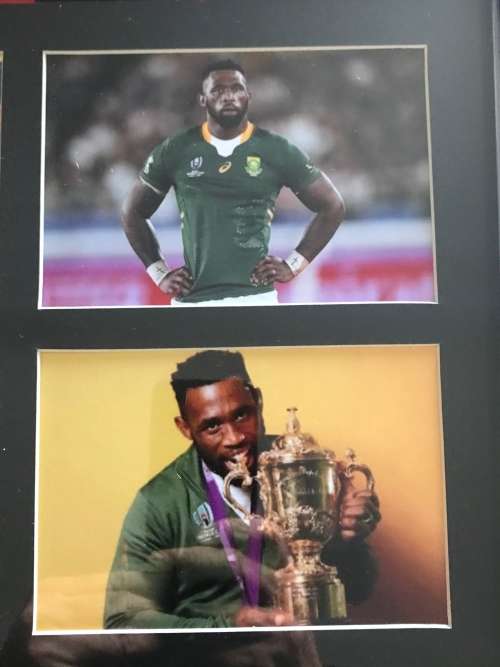 Rugby Boot Signed By Siya Kolisi 2019 RWC Winner Framed