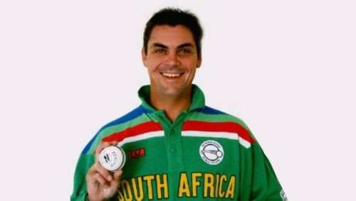 Cricket Frame SA With Match Worn Pad Signed By Meyrick Pringle