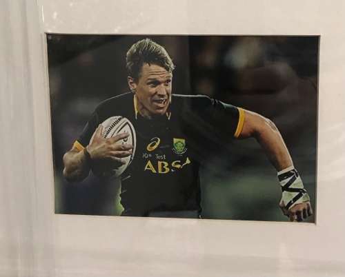 Rugby Jersey Sevens Framed Signed by Springbok Captains Jean de Villiers and Corné Krige