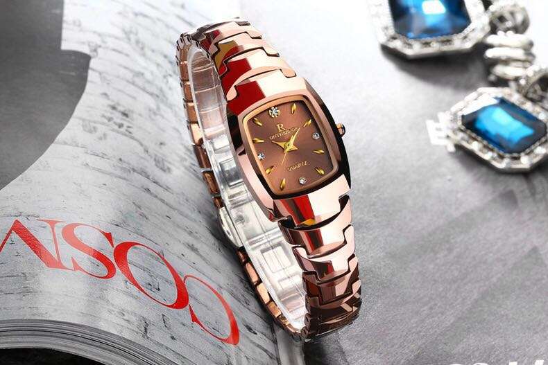 Women Lady Dress Analog Quartz Watch with Stainless Steel Band, Casual Fashion Waterproof Watches