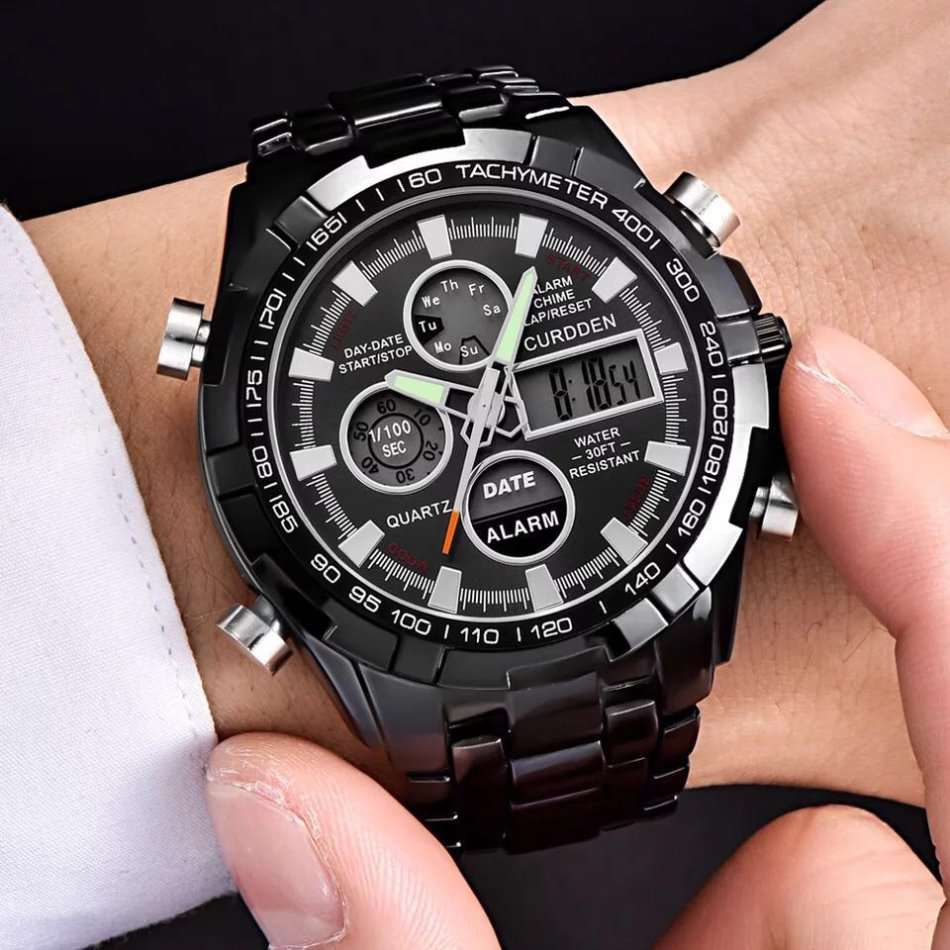Mens Watches New Fashion Digital Men Full Steel Led Watch