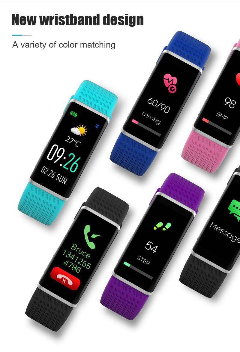 Fitness Tracker Activity Tracker Watch Heart Rate Blood Pressure Monitor Bluetooth Smart Watch