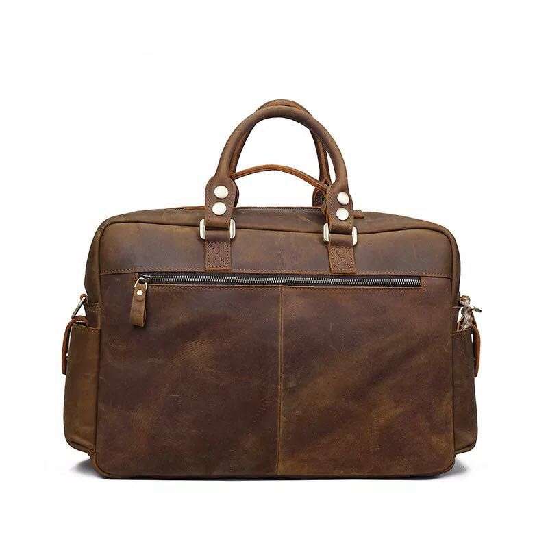 Large brown Leather bag for men messenger bag shoulder bag mens Laptop Bag