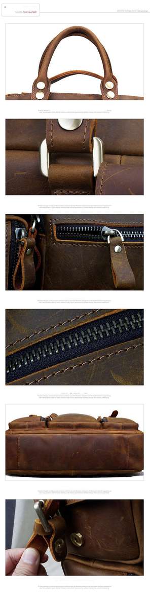 Large brown Leather bag for men messenger bag shoulder bag mens Laptop Bag