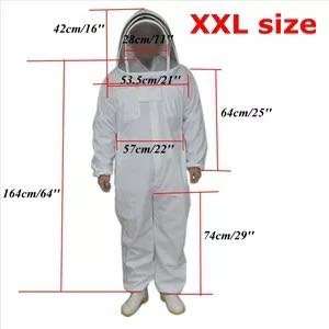 Professional beekeeper coveralls beekeeping protective clothing(white)