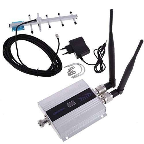LCD GSM 900MHz Cell Phone Signal Repeater Booster Amplifier + Indoor dual antenna Super strong signa