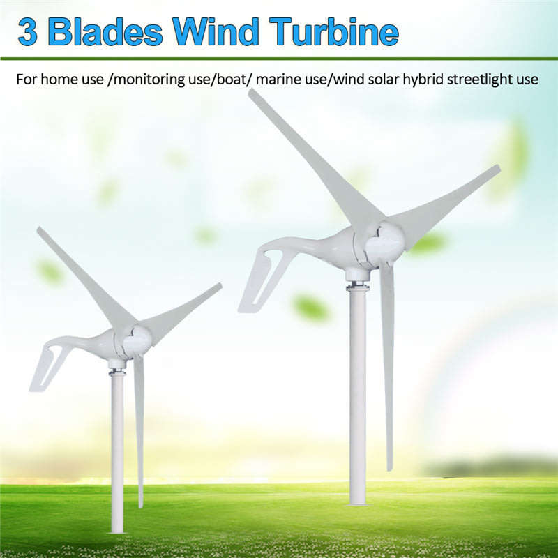 12V/24V 400W 3 Blades Wind Turbine Generator White + Wind Controller