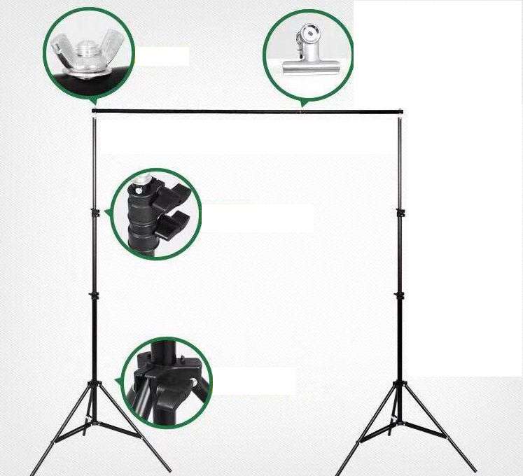 Photographic equipment 2M X 2M background bracket system and background clip carrying case