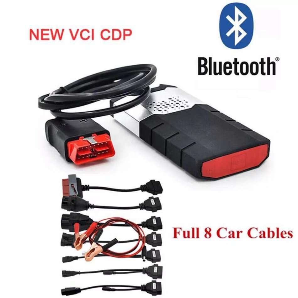 Delphi DS150E Bluetooth Diagnostic Unit + 2015.3 Software for Cars & Trucks + 8 Piece Car Cable set