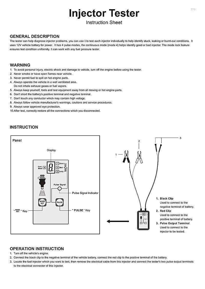 ALLOSUN EM276 Fuel Injector Tester