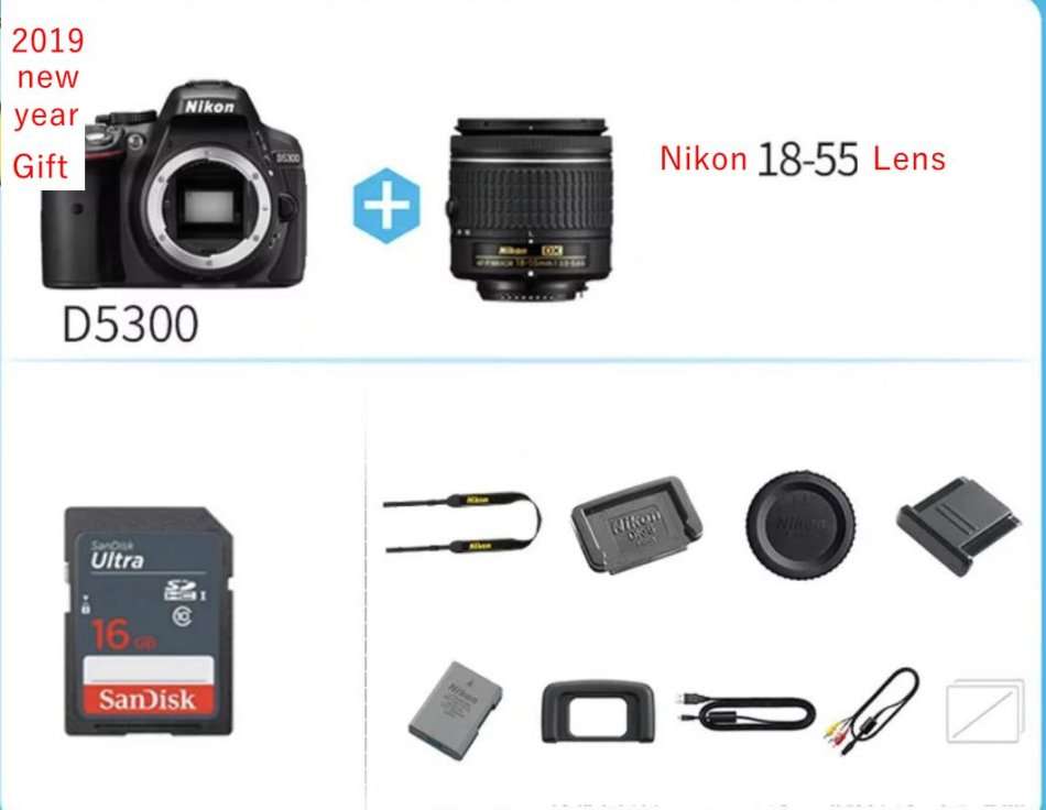 Nikon D5300 24.2 MP CMOS Digital SLR Camera+Nikon 18-55mm lens with 15 New year Gifts