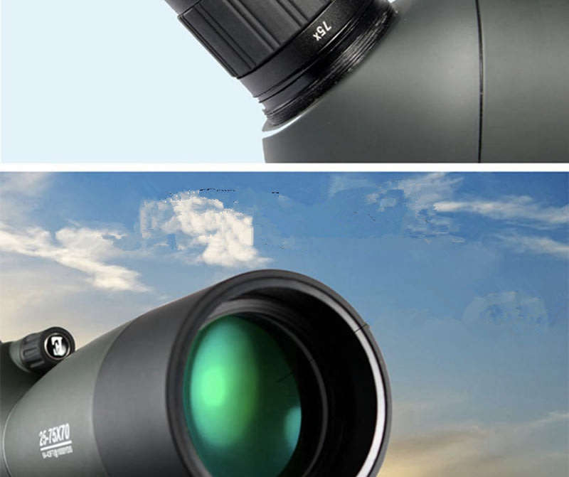 25-7570 Angled Spotting Scope Zoom Lens Waterproof with Tripod Phone Adapter High Definition Night V