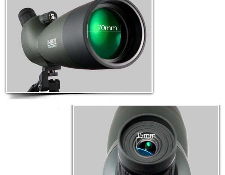 25-7570 Angled Spotting Scope Zoom Lens Waterproof with Tripod Phone Adapter High Definition Night V