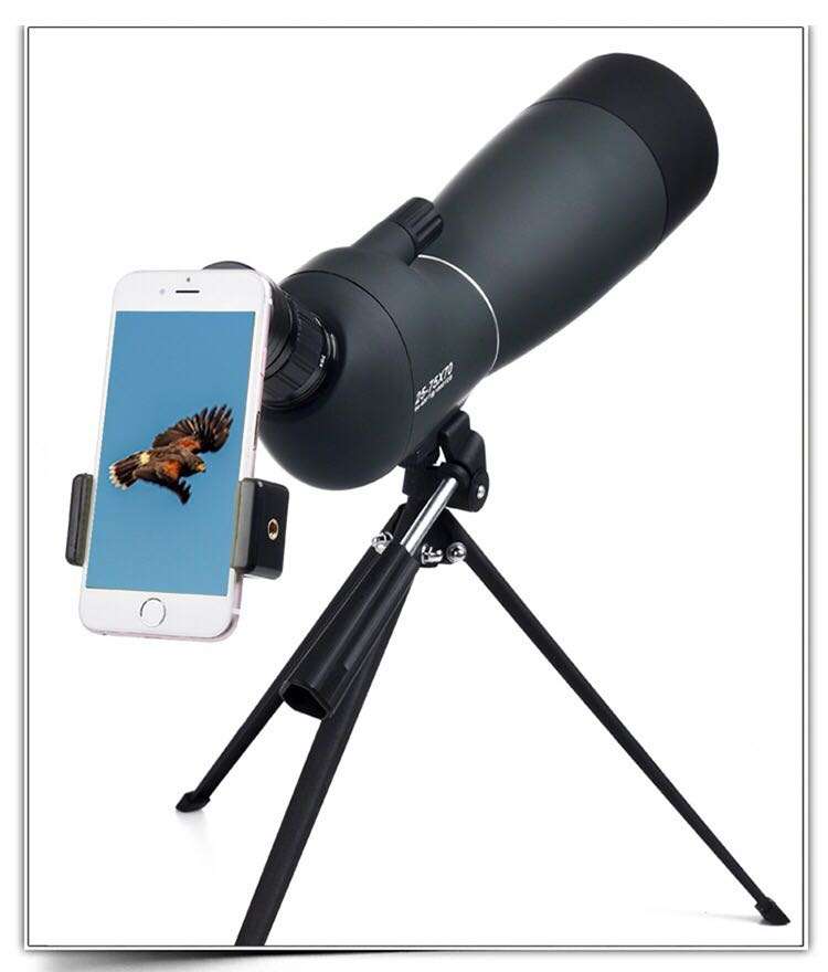 25-7570 Angled Spotting Scope Zoom Lens Waterproof with Tripod Phone Adapter High Definition Night V