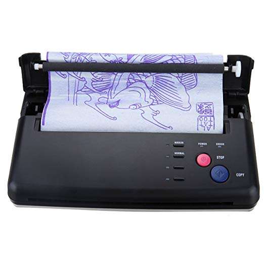 Black Tattoo Transfer Stencil Machine Thermal Copier Printer with Bonus Papers