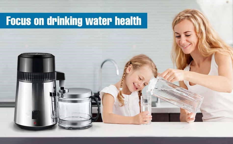 Pure Water Purifier Distiller Filter Purification Distillation with Glass Co