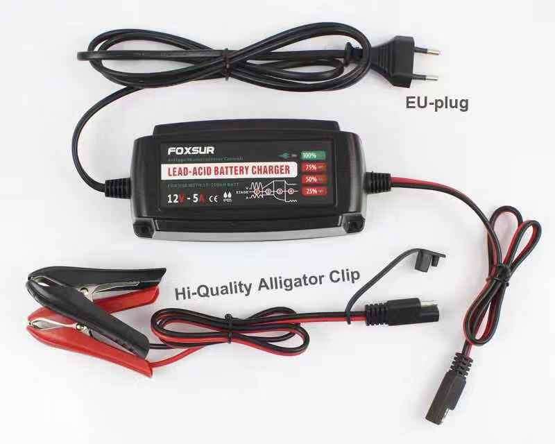Car Battery Charger Smart Repair 12V5A 4-Stage Waterproof Battery Charger