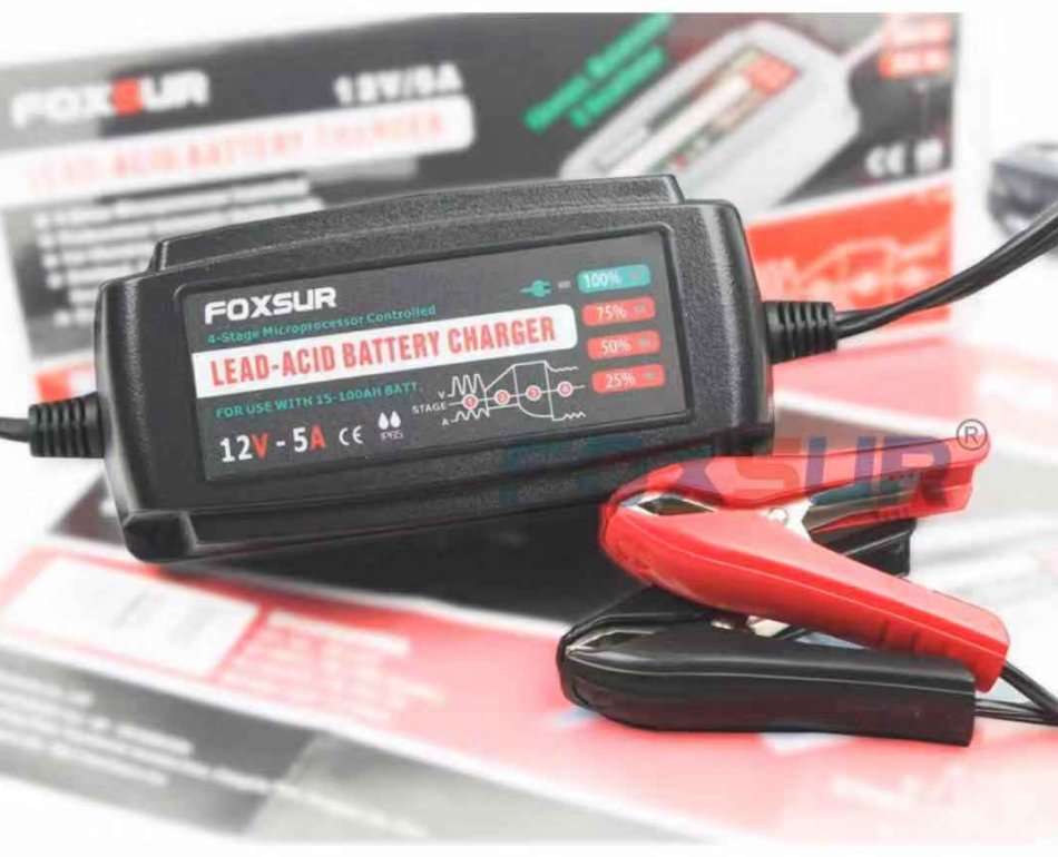 Car Battery Charger Smart Repair 12V5A 4-Stage Waterproof Battery Charger