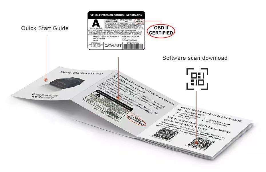 Vgate iCar Pro Bluetooth 4.0 (BLE) OBD2 Fault Code Reader OBDII Code Scanner Car Check Engine Light