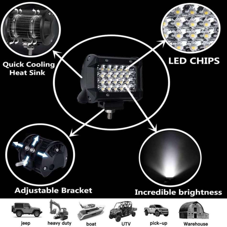 2P 4inch 72W work spotlight   LED off-road roof light