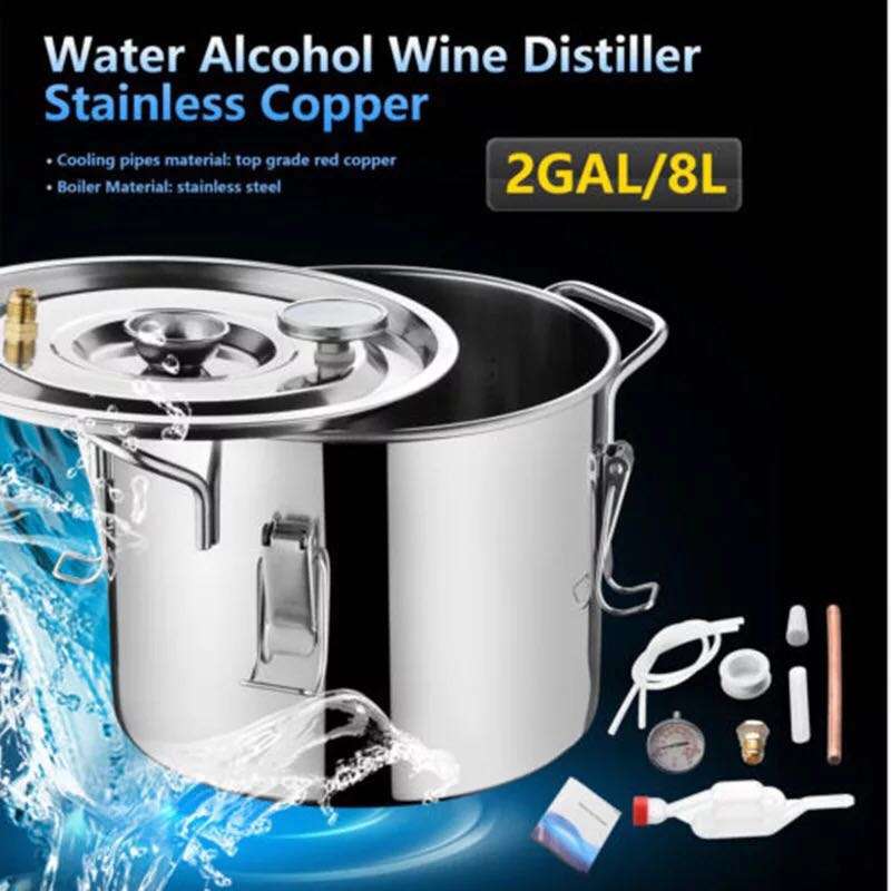 2 Gal/ 8 Liter Moonshine Still Alcohol Wine Distiller Spirits Wine Making Equipment Home Brewing, S