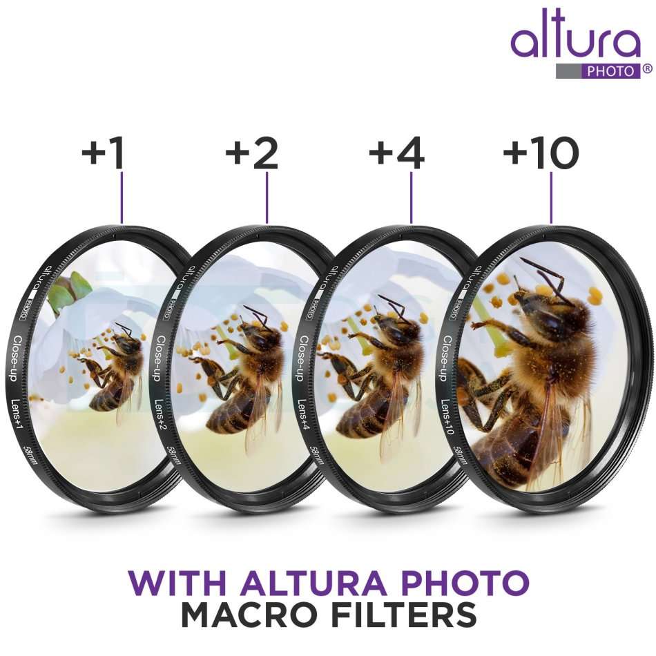 58MM Complete Lens Filter Accessory Kit (UV, CPL, FLD, ND2, ND4, ND8 and Macro Lens Set) for Canon E