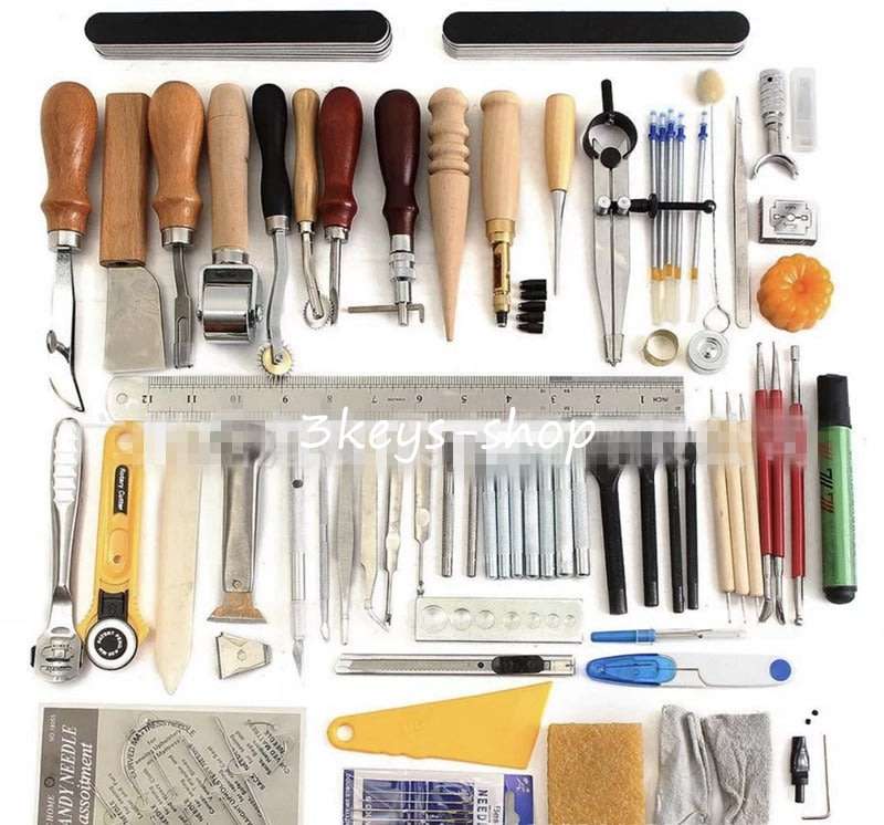 Leather Carft Tool Kit 60pcs Stitching Engraving Handmade Leather Craft DIY Tools