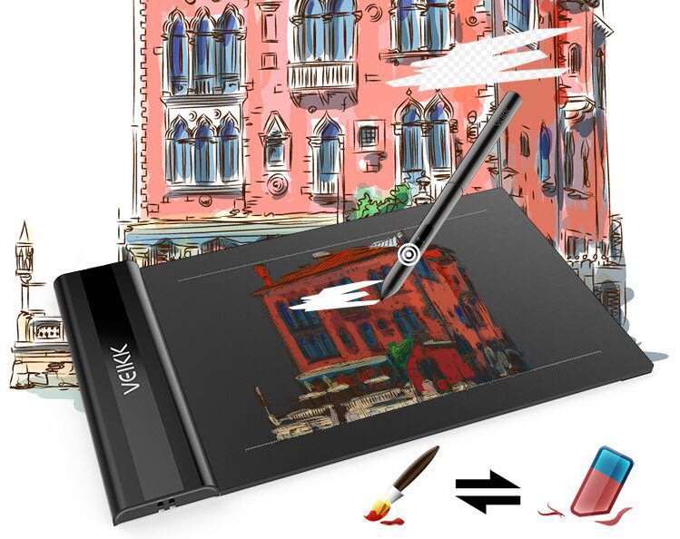 VEIKK S640 6x4 Digital Drawing Pen Tablet with Battery-free Pen (8192 Levels Pressure)