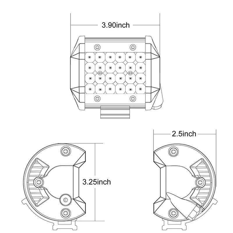 2P 4inch 72W work spotlight   LED off-road roof light