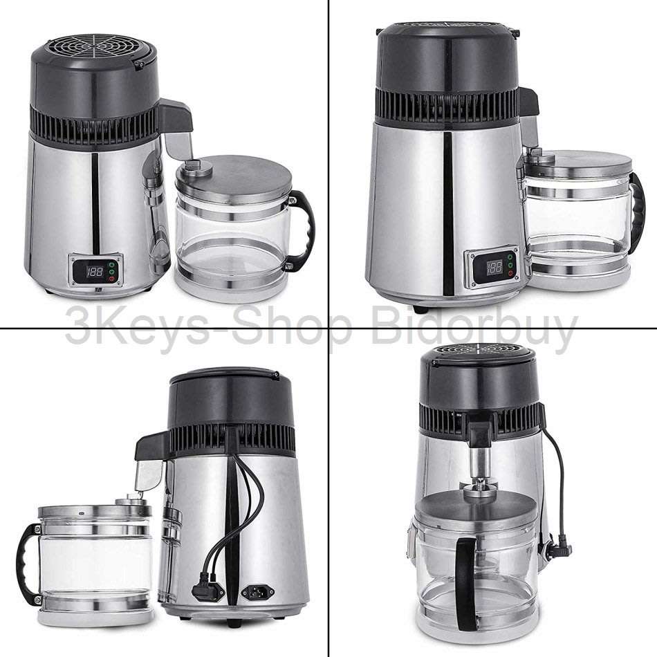 Pure Water Distiller 4L Countertop Water Distiller 750W Stainless Steel Water Distillation Purifier