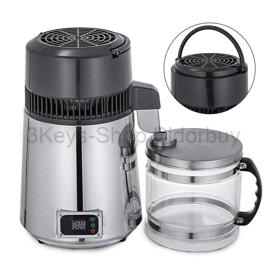 Pure Water Distiller 4L Countertop Water Distiller 750W Stainless Steel Water Distillation Purifier