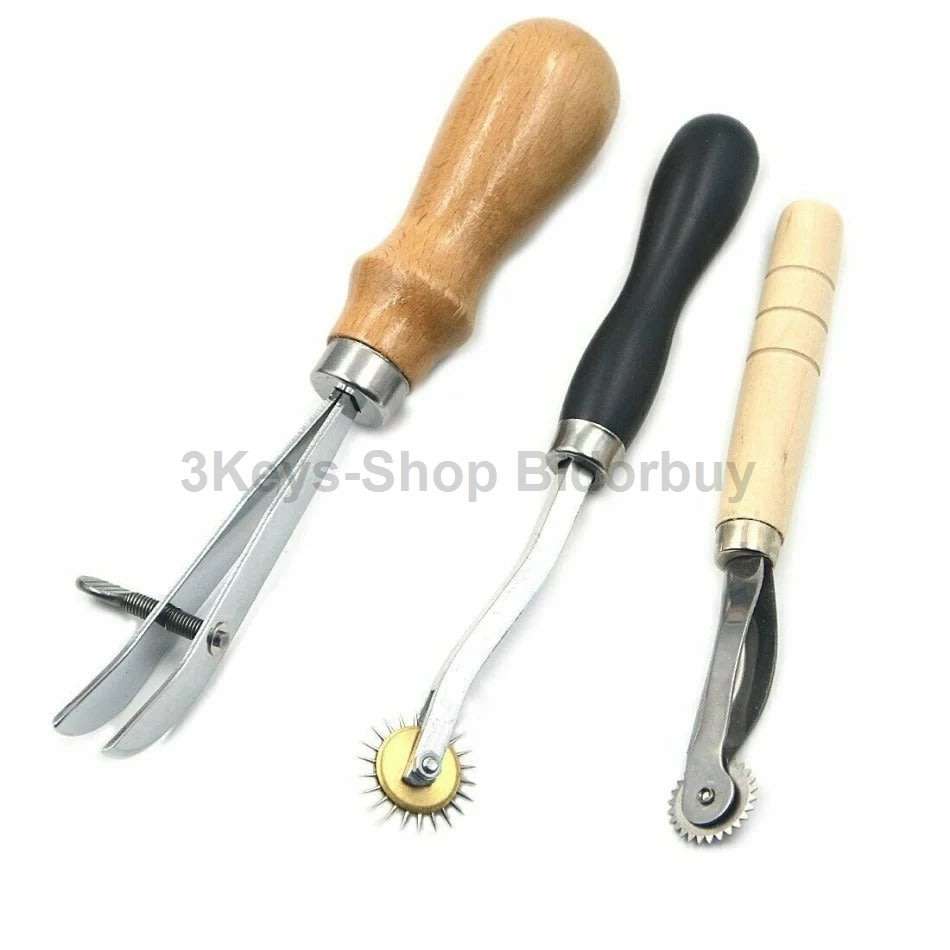 Leather Carft Tools Kit 18pcs Stitching Carving Working Sewing Saddle Groover Leather Craft DIY Tool