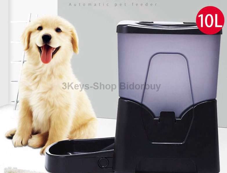 StarsDeals 10L Automatic Pet Food Feeder  LCD Display Programmable Portion