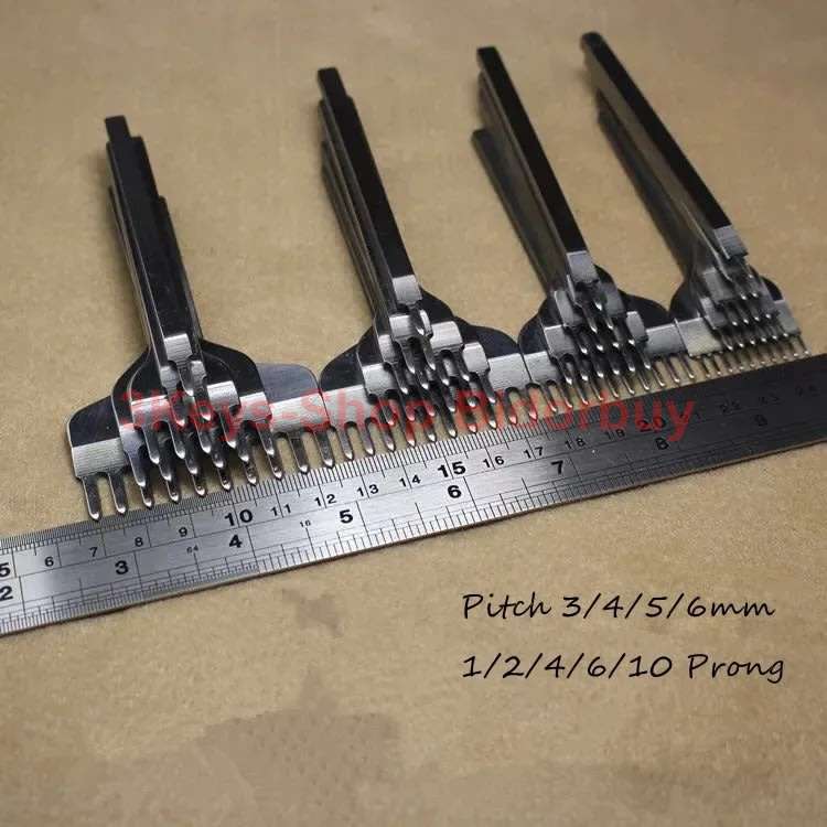 White Steel 3mm 1/2/4/6/10 Prong DIY Diamond Lacing Stitching Chisel Set Leather Craft Kits