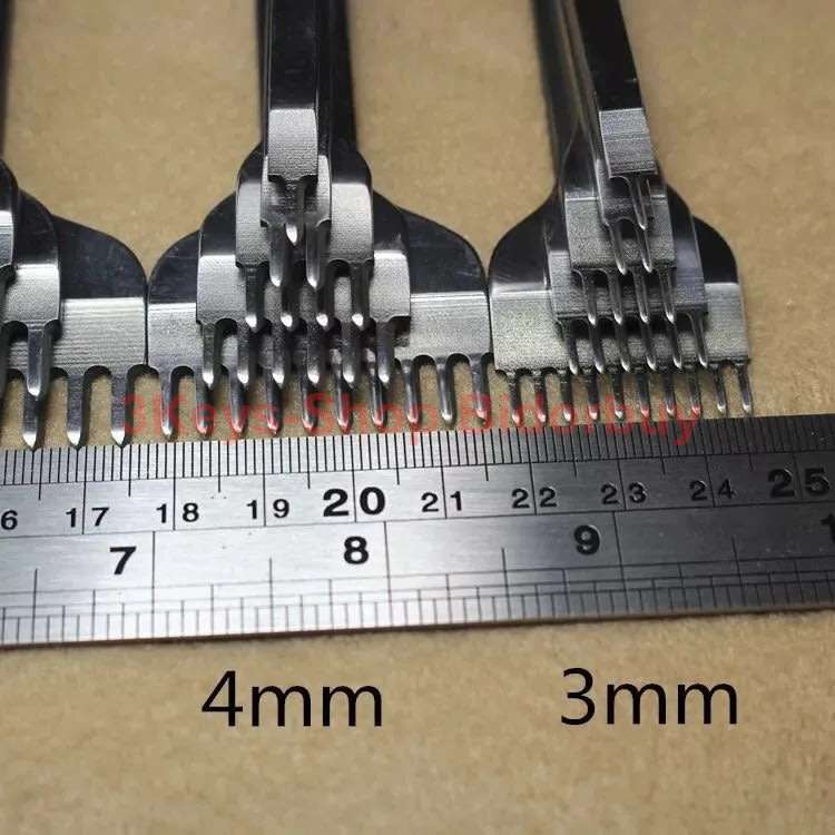 White Steel 3mm 1/2/4/6/10 Prong DIY Diamond Lacing Stitching Chisel Set Leather Craft Kits