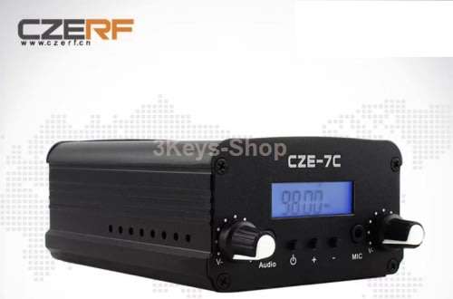 CZH CZE-7C FM 7W Transmitter Mini Radio Stereo Station PLL LCD with Antenna Kit