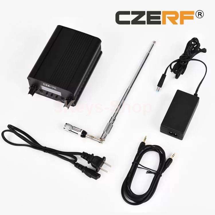 CZH CZE-7C FM 7W Transmitter Mini Radio Stereo Station PLL LCD with Antenna Kit