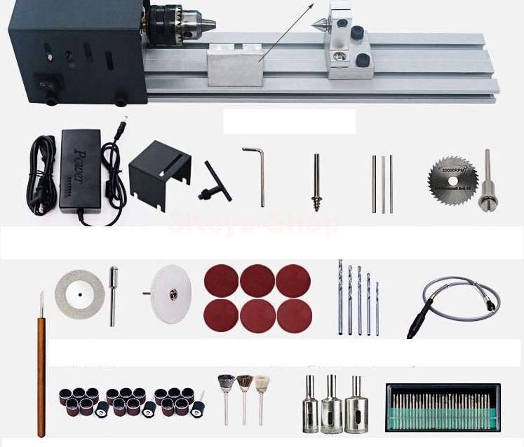Full set Grinding Mini Lathe Beads Polisher Machine Table Woodworking Wood DIY Tool Lathe Standard