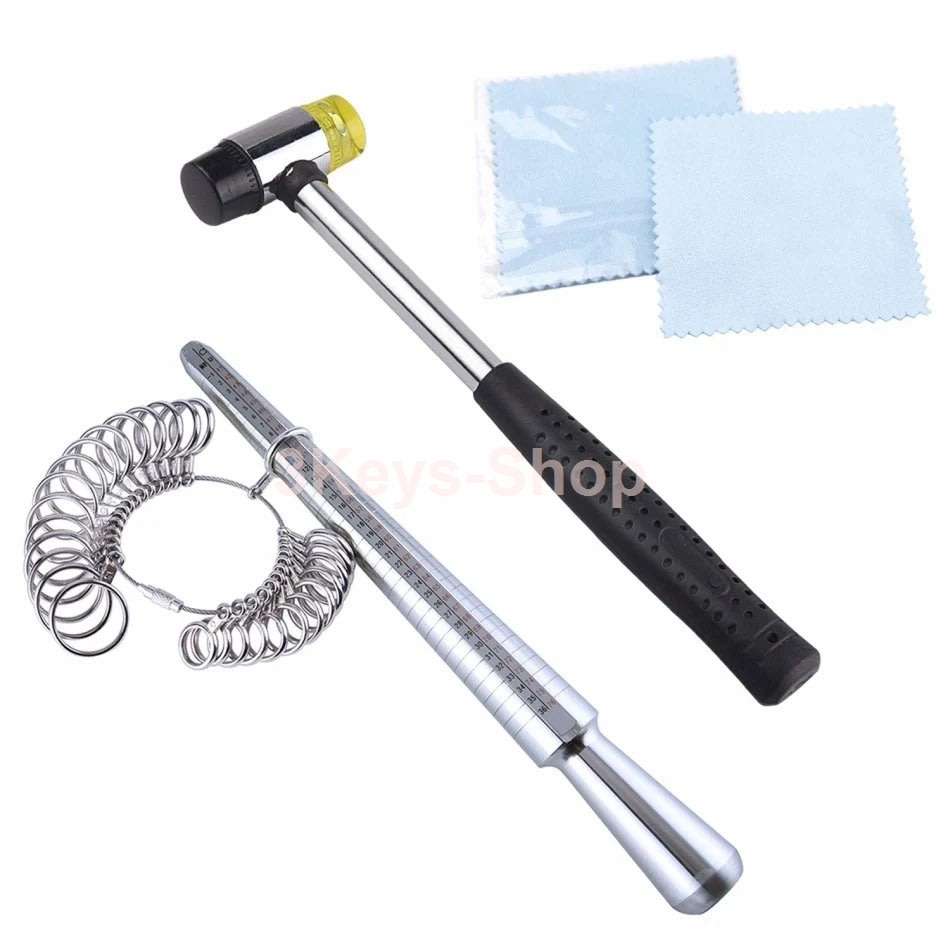 Jewelry Ring Sizer Tools Including Ring Mandrel, Jewelry Hammer, Ring Sizer Guage, Ring Sizer Adjus