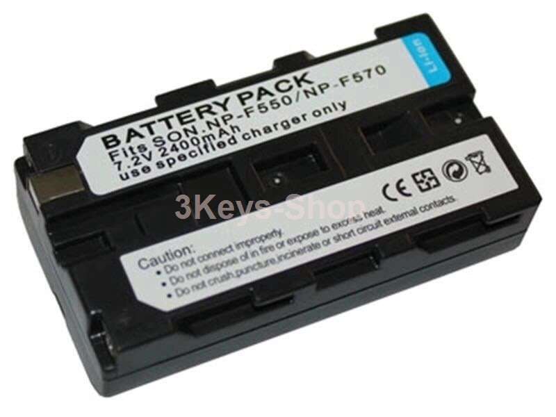 2400mAh NP-F550/570 Li-ion Replacement Battery(2 Pack) with Recharge Charger for Sony NP-F550/570